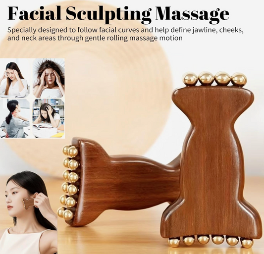 Facial Massage Roller with 20 Brass Beads