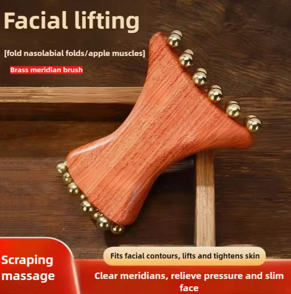 Facial Massage Roller with 20 Brass Beads