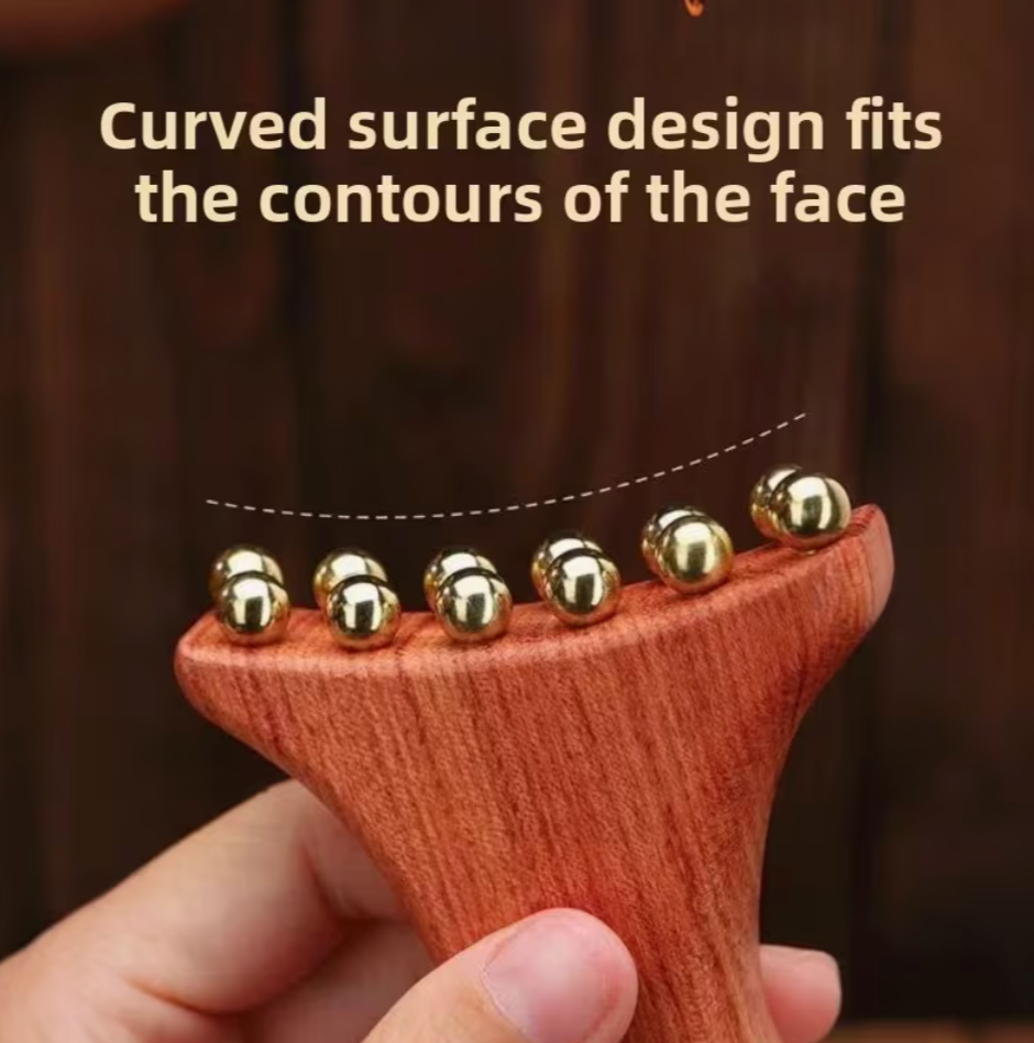 Facial Massage Roller with 20 Brass Beads
