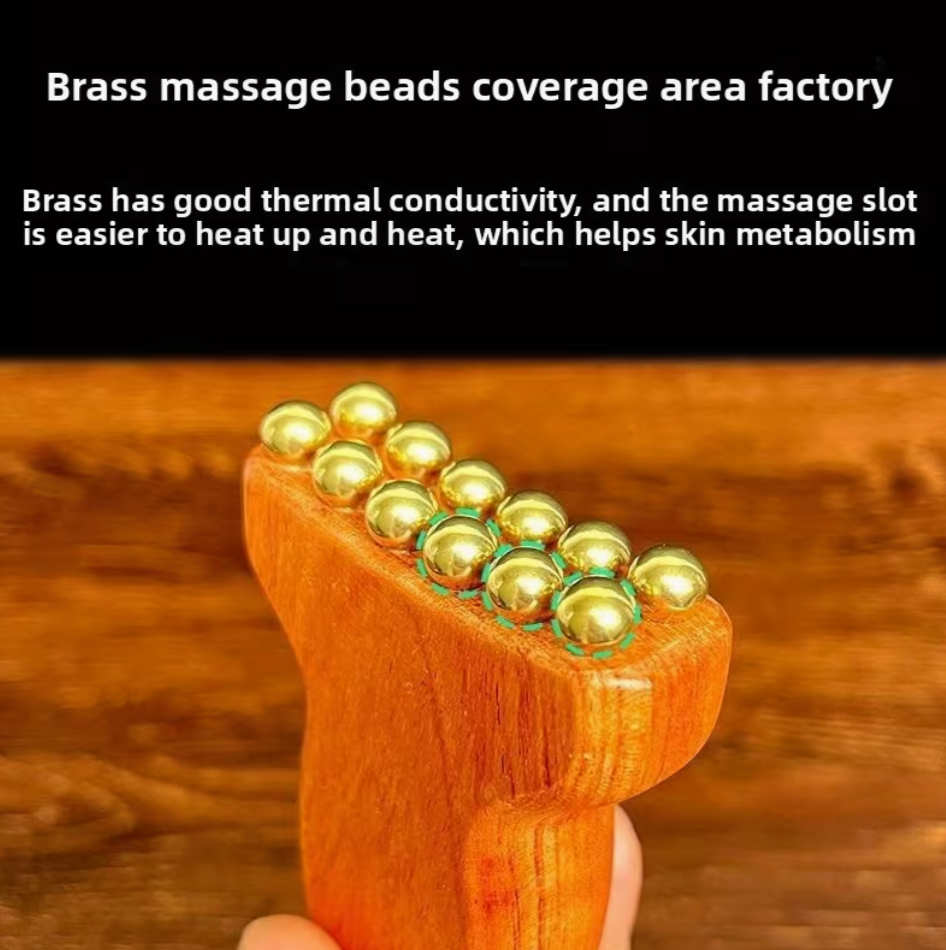Facial Massage Roller with 20 Brass Beads