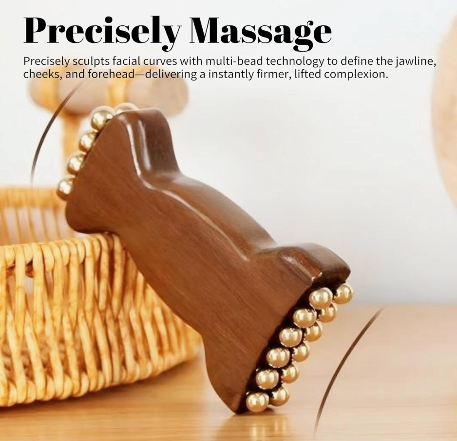 Facial Massage Roller with 20 Brass Beads